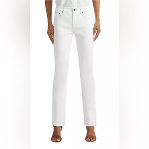 Lauren Ralph Lauren Mid Rise Straight Jeans in White